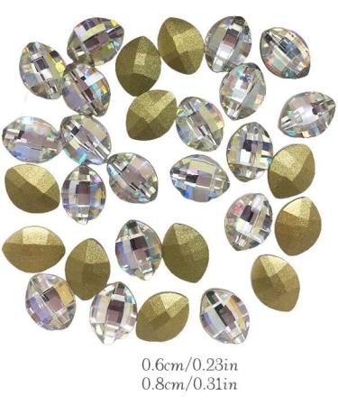 dijiusidy Nail Rhinestones Manicure Decorations Multiple-Shape Multi-color Glass DIY Decor Stickers Eye-catching Beauty Tools 6 * 8Leaf 6*8leaf - Buy Online on GoSupps.com
