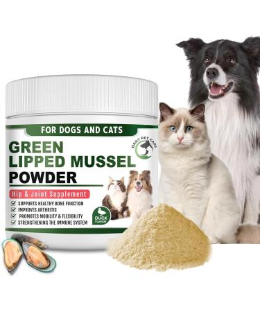 Green Lipped Mussel for Dogs and Cats | Cat and Dog Joint Supplements to Reduce Stiffness and Improve Mobility with Turmeric Glucosamine Chondroitin MSM Curcumin | Cat Dog Joint Care (TUB OF POWDER) - Buy Online on GoSupps.com