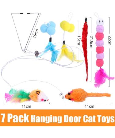 7 Pcs Self-Play Hanging Door Cat Toys for indoor Cats Adult Kitten Toys Interactive Cat Toys Mouse for Hunting Exercise Cat Boredom Breakers - Buy Online on GoSupps.com