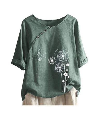 Ppanguding T-shirt women Summer Elegant Short sleeve Pustblum Pressure Lose Rundhals Blouse tops tops tunic tea shirt blouse shirt short sleeve tank top 5xl green