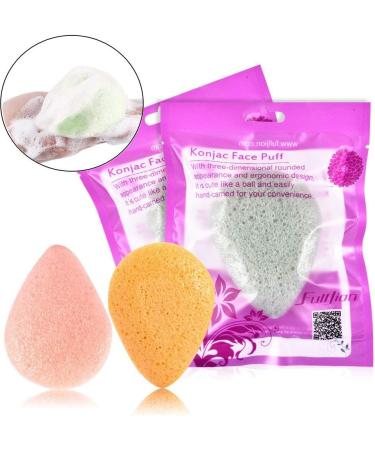 4 Pieces Konjac Facial Sponge Face Exfoliation Cleaning Sponge Natural Exfoliating Puff Scrub for Makeup Removal and Gentle Deep Pore Cleansing - Buy Online on GoSupps.com
