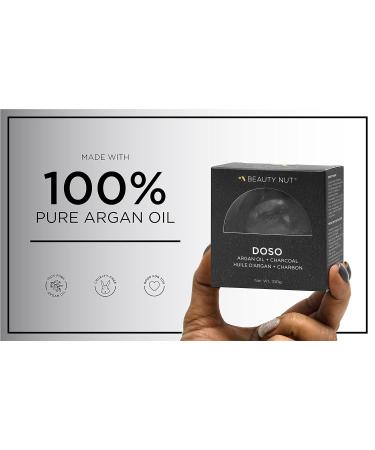 Premium Argan DOSO Soap - Hydrating Charcoal Cleanser for Soft Supple Skin | International Shipping Available - Buy Online on GoSupps.com