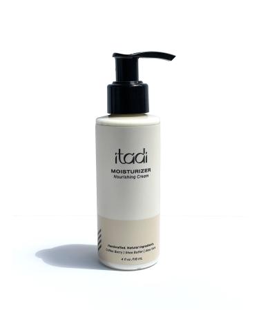 ITADI Organic Natural Daily Face Moisturizer Cream | Coffee Berry Aloe Vera & Shea Butter Infused Hydration | Soothing for Dry Skin | Lightweight Face Cream With Vitamins + Aloe Vera - 4 fl oz 4 Fl Oz (Pack of 1)