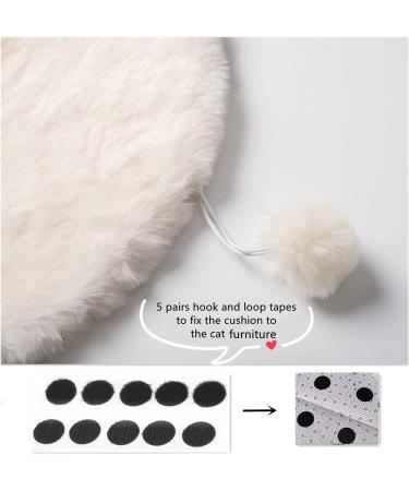 SHENGOCASE 835 Faux Rabbit Fur Cat Dog Bed Cushion | Round Rectangular Oval Shape | Replacement Pad for Cat Tree Tower, Window Perch, Carrier House | 11.8 Diameter - Buy Online on GoSupps.com
