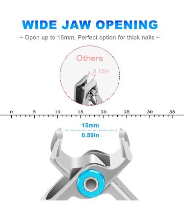 FUMAX Extra Wide Jaw Toe Nail Clippers for Seniors - Heavy Duty, Long Handle & Nail File - Ideal for Thick Nails - Men & Seniors - 15mm Opening - Buy Online on GoSupps.com