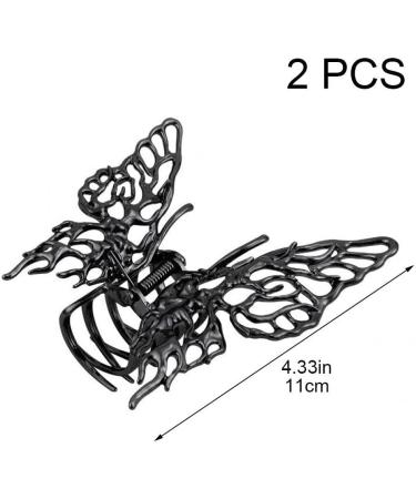 Women Hair Claw 2pcs Exquisite Butterfly Hair Claw Clip Elegant Hair Styling Clip Nonslip Ponytail Clip Trendy Headwear style2 - Buy Online on GoSupps.com