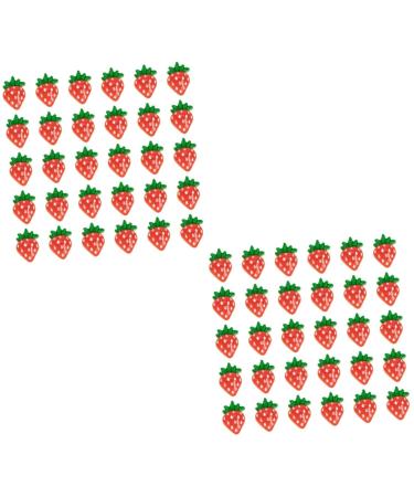 minkissy 60 Pcs Nail Art Accessories Nail Decorations Gemstones for Nails Strawberry Charms Jewelery for Girl Decoraciones Para U as Acr licas Nail Crystals Fruit Phone Case 3d Resin