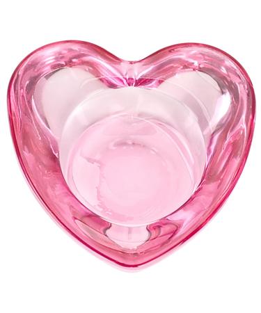 minkissy Nail Cup Nail Art Dish Nail Dish Bowl Nail Dampen Dish Dappen Dish for Acrylic Nails Jewelry Dish Acrylic Nail Tools Nail Dipping Dish Nail Art Cup Pink Glass Crystal Plate Cup