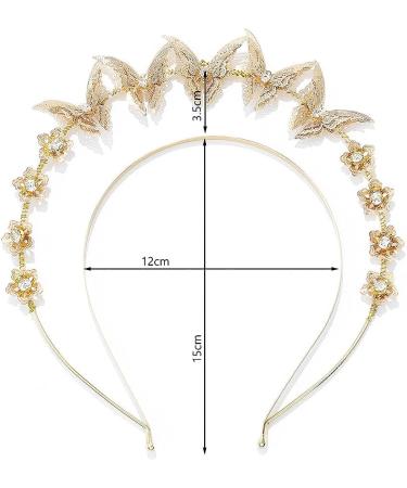 Urieo Butterfly Goddess Halo Crown Headpiece - Gold Crystal Bridal Tiara for Women - Buy Online on GoSupps.com