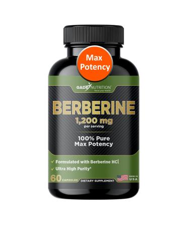 Gade Nutrition Berberine Supplement | Berberine HCI 1200mg Per Serving - Top Choice Vegetable Capsules Gluten Free Non-GMO Dairy Free - Made in USA