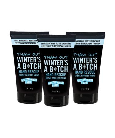 Walton Wood Farm Hand Rescue Tube 3 Pack Winter's a Btch Scent Vegan-Friendly and Paraben-Free 2 oz 2 Ounce (Pack of 3) Winter's a B*tch