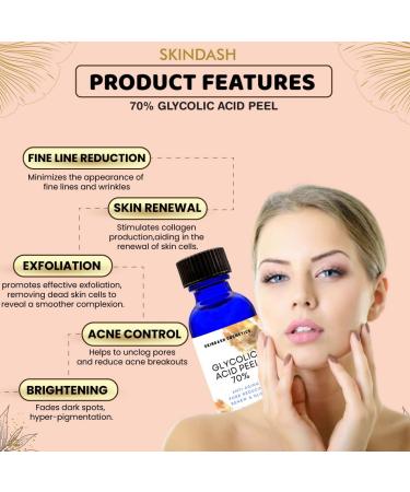 Professional 70% Glycolic Acid Peel for Youthful Glow and Skin Revitalization - Erase Wrinkles, Boost Collagen, Shrink Pores, and Fade Acne Scars at Home - Buy Online on GoSupps.com