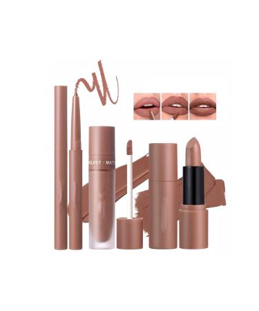 PCC PTYXIS Lipstick set 3-in-1 set of matte velvet lipsticks waterproof and long-lasting quickly shaping the lip contour (#3 72g)