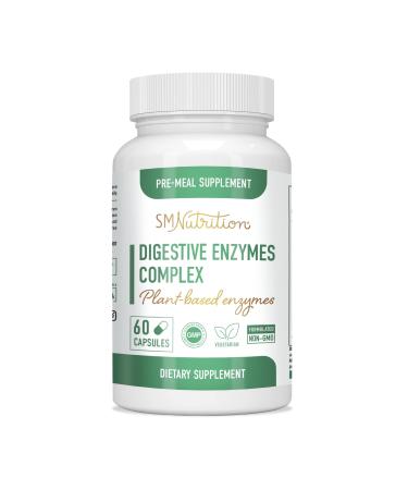 Digestive Enzymes Supplement | Gas & Bloating Relief | Break Down Dairy Protein Sugar & Carbs* | Nutrient & Lactose Absorption Digestion Support for Women & Men* | Vegetarian 60 Capsules