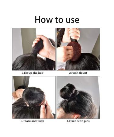 3-Piece Donut Hair Bun Maker Set | Brown Hair Accessories for Girls & Women | Includes 2 Elastic Bands & 10 U-Shape Hairpins - Buy Online on GoSupps.com