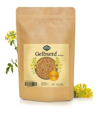 Martenbrown yellow mustard 2.5kg whole grains | Yellow mustard seed for green manure | whole white mustard