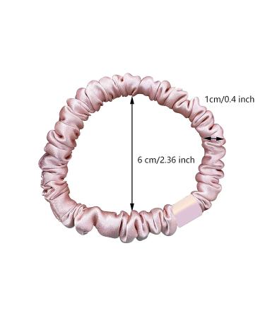 6 Pcs Silk Skinnie Scrunchies Set in Black, Pink, and Nude | Soft & Comfortable Hair Accessories for Women and Girls - Frizz Prevention and Ponytail Holders - Buy Online on GoSupps.com