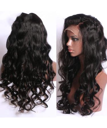 24 Inch Lace Front Wigs Synthetic black long heat -resistant and cheap adjustable head circumference natural looking breathable for women carnival carnival motto party