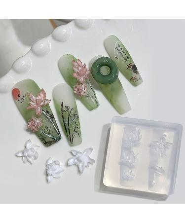 3D Lotus Flower Nail Design Silicone Mould Epoxy Resin Shapes Lotus Flower Carving Nail Stamp Silicone Mould Flowers Floral Lotus Leaf Nail Decoration Nail Design Nail Art Mould Silicone Moulds Nail - Buy Online on GoSupps.com