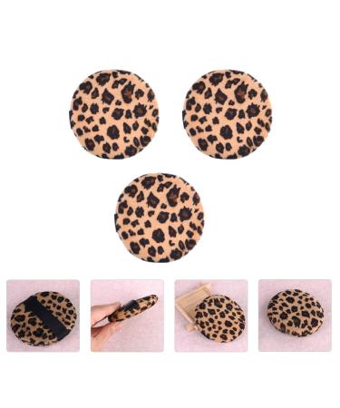 Beaupretty 4pcs Leopard Print Round Puff - Large Flocking Cloth Makeup Powder Puffs for Flawless Application | International Shipping Available - Buy Online on GoSupps.com