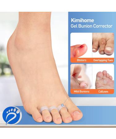 Kimihome 16-Pack Bunion Guards with Attached Toe Separator - Toe Straightener for Overlapping Toes - Relief from Big Toe Drifting - Gel Bunion Corrector with Triple Loops - Buy Online on GoSupps.com