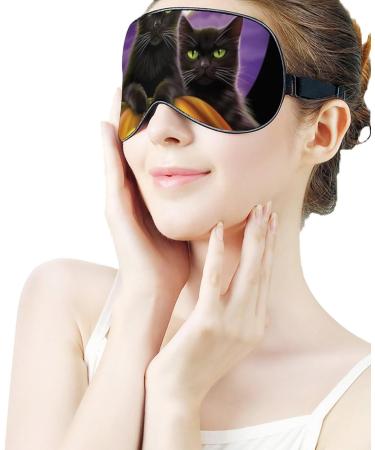 Halloween Cats Sleep Eye Mask for Women Men - Comfortable Blindfold with Elastic Strap - Perfect for Sleep, Travel, and Nap - Buy Online on GoSupps.com