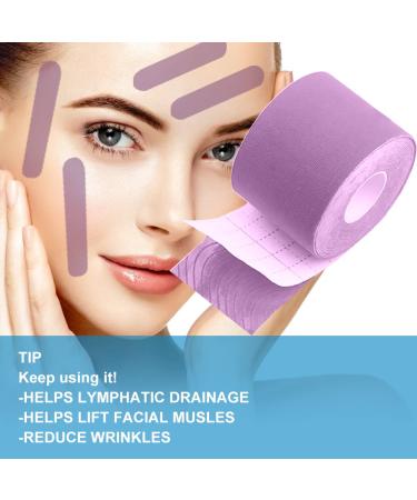 Face Lifting Tape - Myofascial Facial Tape for Wrinkles Anti-Wrinkle Patches Tightening Skin for Forehead and Smile Lines - 2.5 cm x 5 m Purple - Buy Online on GoSupps.com