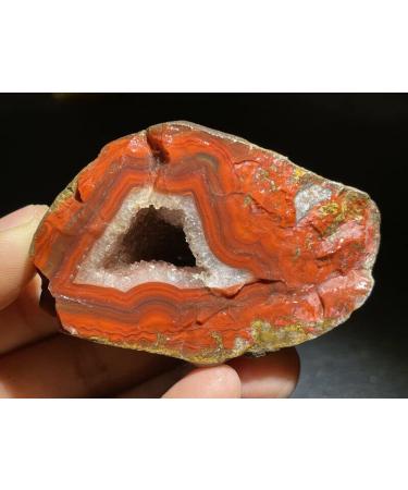 Natural Crystal Rough Natural Crystal Rough Red Battle Blood Agate Rough China Agate Crystal Achat Geode Specimen 126g RD15