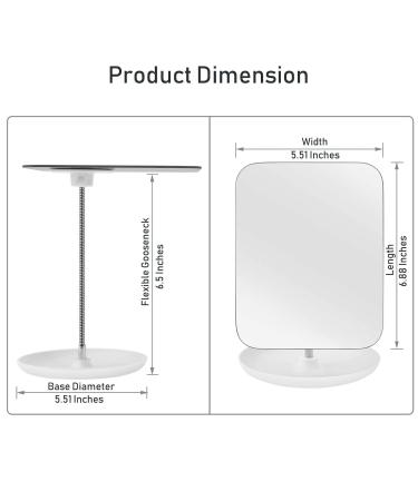 LFOYOU Table Vanity Mirror - White | Stand Included - Buy Online on GoSupps.com