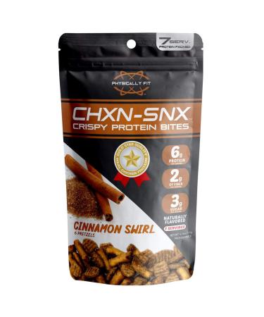 Barn Dad Nutrition CHXNSNX Crispy Protein Bites Cinnamon Swirl with Pretzel Pieces 7 Servings 42 Grams of Protein Per Bag, Tan, 6.16 Ounce
