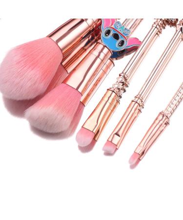 Interstellar Baby Makeup Brushes Set - 5Pcs Stitch Theme Cosmetic Brushes for Young Girls & Women - Premium Pink Gift - Buy Online on GoSupps.com