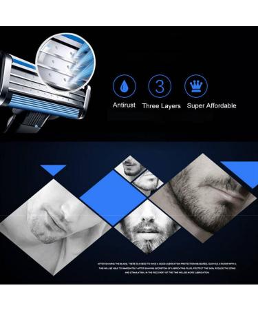4 Replacement Razor Blades for Men - Comfortable Manual Shaving | High-Quality Men's Razor Blades - Buy Online on GoSupps.com