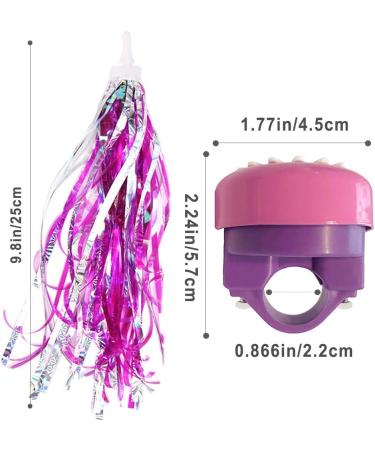Girls Bike Bell and Streamers - Flower Design Bell with 2 Pack Streamers for Children's Bicycle Accessories - Buy Online on GoSupps.com