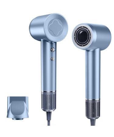 Negative Ionic Hair Dryer 110 000 RPM High-Speed Brushless Motor Blow Dryer for Fast Drying 1500W Low Noise Thermal-Control Hairdryer with Magnetic Nozzle for Home Travel (Grey)