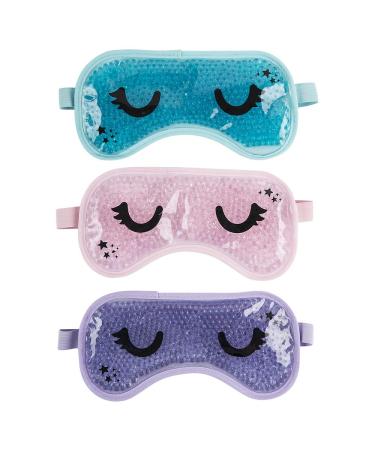 3 Pack - Gel Bead Reusable Eye Mask - Heat or Cold Sleep Mask for Women and Men
