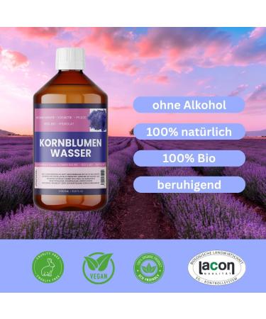  Nakobe Cornflower Water - Centaurea Cyanus Flower Water - 250 ml - Natural alcohol-free flower hydrosol - For face eye contour and DIY cosmetics - Vegan and plant-based (1000 ml) - Buy Online on GoSupps.com