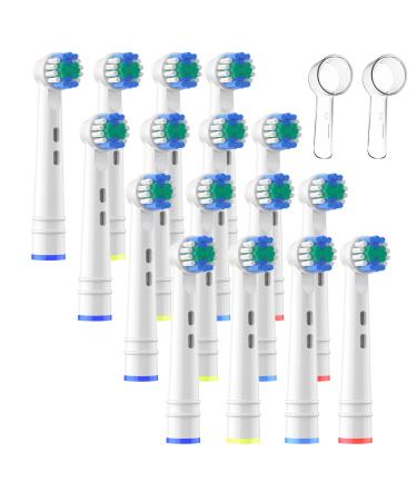 16 Packs Replacement Toothbrush Heads Compatible with Oral-B Electric Toothbrush Heads Refills Fits most Oral-B 7000/ Pro 1000/9600/500/3000/8000-Precision Clean