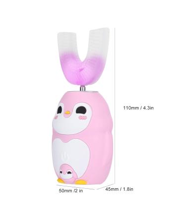 U-Shaped Children's Electric Toothbrush - Soft Pebble Brush Head Cartoon Design Toddler Friendly Includes Mousse 60ml - Pink - Buy Online on GoSupps.com