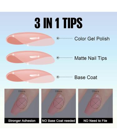 TOMICCA Soft Gel Nail Tips - 180Pcs Short Coffin Acrylic Press on Nails with 3 in 1 Gel x Nail Color - Pink Short Coffin Dark Pink | Full Cover Preformed Base Coat for Beginners - Buy Online on GoSupps.com