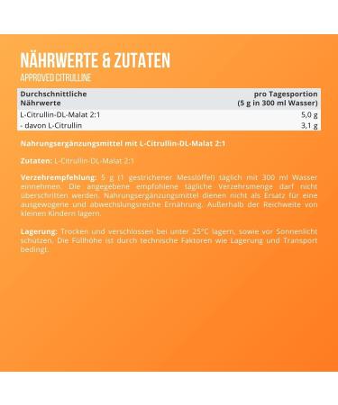 Wfn Approved Citrulline Malate Powder 300g - Pure L-Citrulline Vegan High Dose Additive-Free External Lab Tested - Made in Germany - Buy Online on GoSupps.com