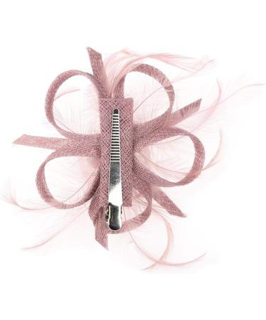 McBURN Clip Fascinator Hair Accessory - Italian-Made Headpiece for Ladies | Spring-Summer Old Pink Occasion Hat | Perfect for Weddings & Events - Buy Online on GoSupps.com
