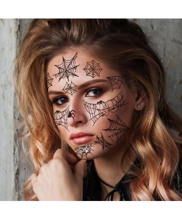 Halloween Witch face stickers Temporary Tattoos Spider Tattoos Spider Web Spider Net Tattoos - Face Shoulder Arm Back Tattoos Stickers-Halloween Costume Apparel Cosplay Accessories Party Favor Supplies - Buy Online on GoSupps.com