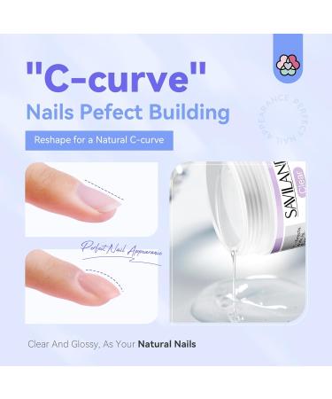 Saviland 60g Builder Nail Gel Kit - Complete Nail Extension Set with Clear Builder Gel, Nail Forms, False Nails, and Gel Brush - Manicure Set for Stronger, Beautiful Nails - Buy Online on GoSupps.com