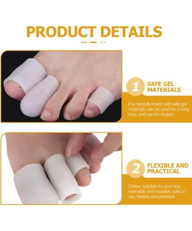ULTECHNOVO Silicone Toe Separator Bunion Corrector 10pcs - Toe Sleeves Protectors for Open Toe Spacers White 3x2.5cm - Buy Online on GoSupps.com