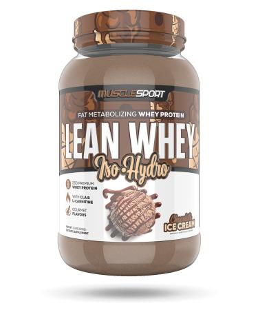 MuscleSport Lean Whey Revolution™ Protein Powder - Whey Protein Isolate - Low Calorie, Low Carb, Low Fat, Incredible Flavors - 25g Protein per Scoop - 2lb Chocolate Ice Cream 2 Pound (Pack of 1) Chocolate Ice Cream
