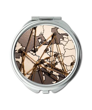 YENDOSTEEN Mirror Travel Mirror Map Wallpaper map of the world pocket mirror portable mirror