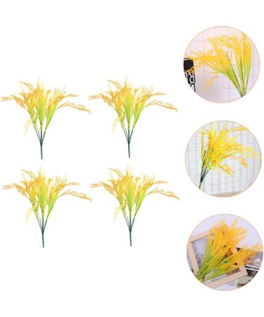 MAGICLULU 4pcs 7 Simulated Rice Bouquet of Flowers Artificial Vase Decor Wheat Sheaves for Decorating Natural Dried Flowers Dried Wheat Stalks Greenery Decor Straw Paddy Plastic - Buy Online on GoSupps.com