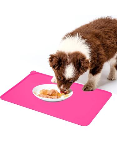 Moacc Silicone Feed Mats for Dogs & Cats - Slipproof Waterproof Pet Food Mats - Pink 54x38cm - Buy Online on GoSupps.com