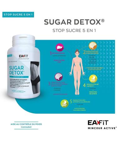 EAFIT Slimming - Sugar Detox - 5-in-1 Sugar Stopper: Gymnema Chromium Burdock Vitamins and Minerals Amino Acids Plants - R - Buy Online on GoSupps.com