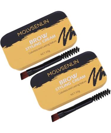 BIUDECO 2 Pcs Eyebrow Styling Cream Waterproof Suit Wax Stick Brow Pomade Eyebrow Wax Pen Lip Gloss Kit - Buy Online on GoSupps.com